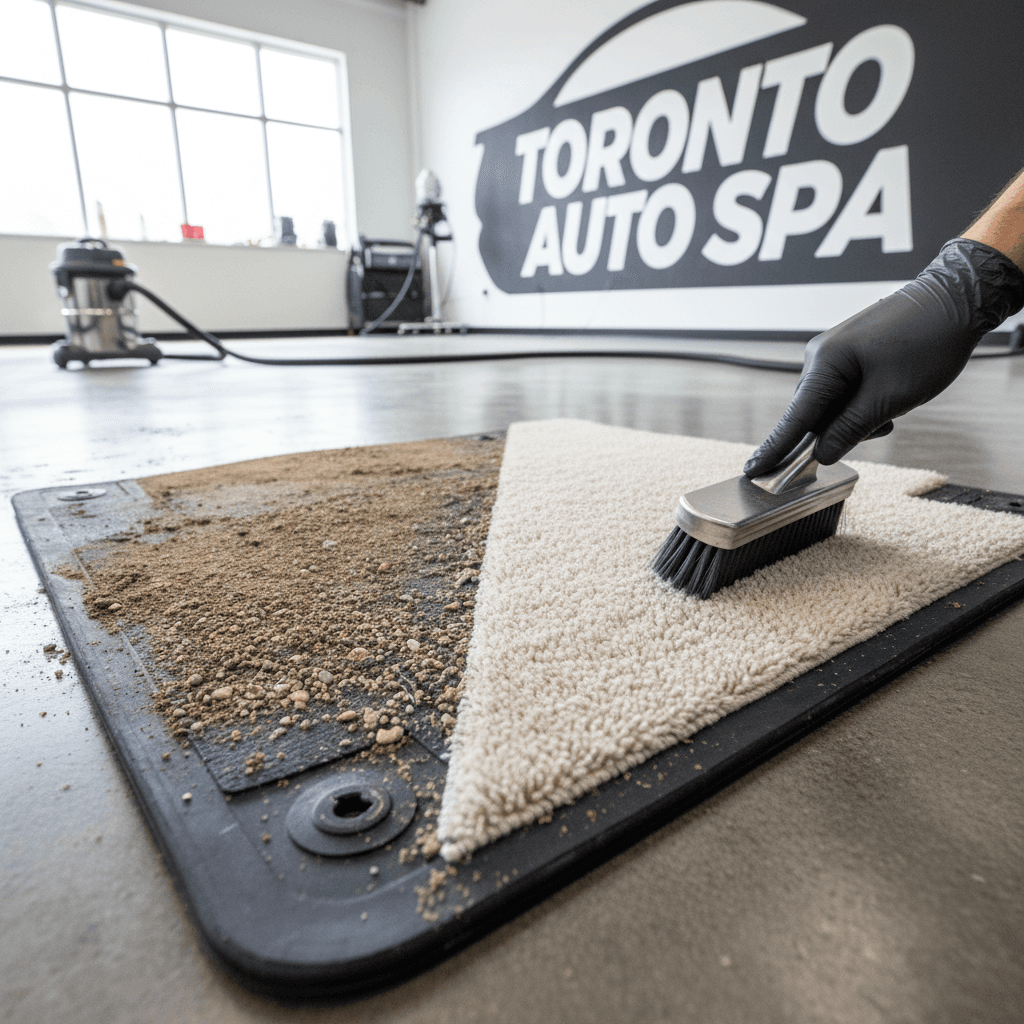 Clean car floor mat