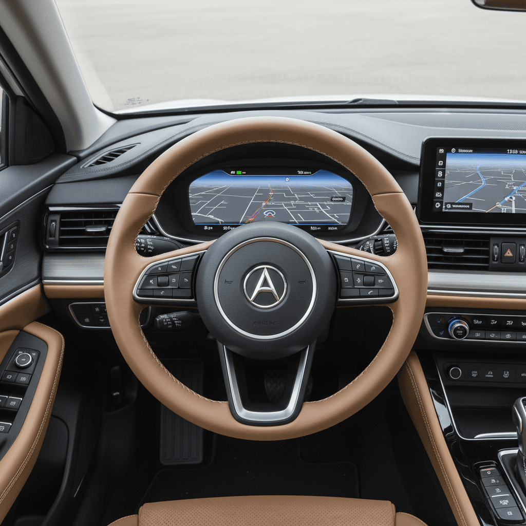 Detailed car dashboard and console