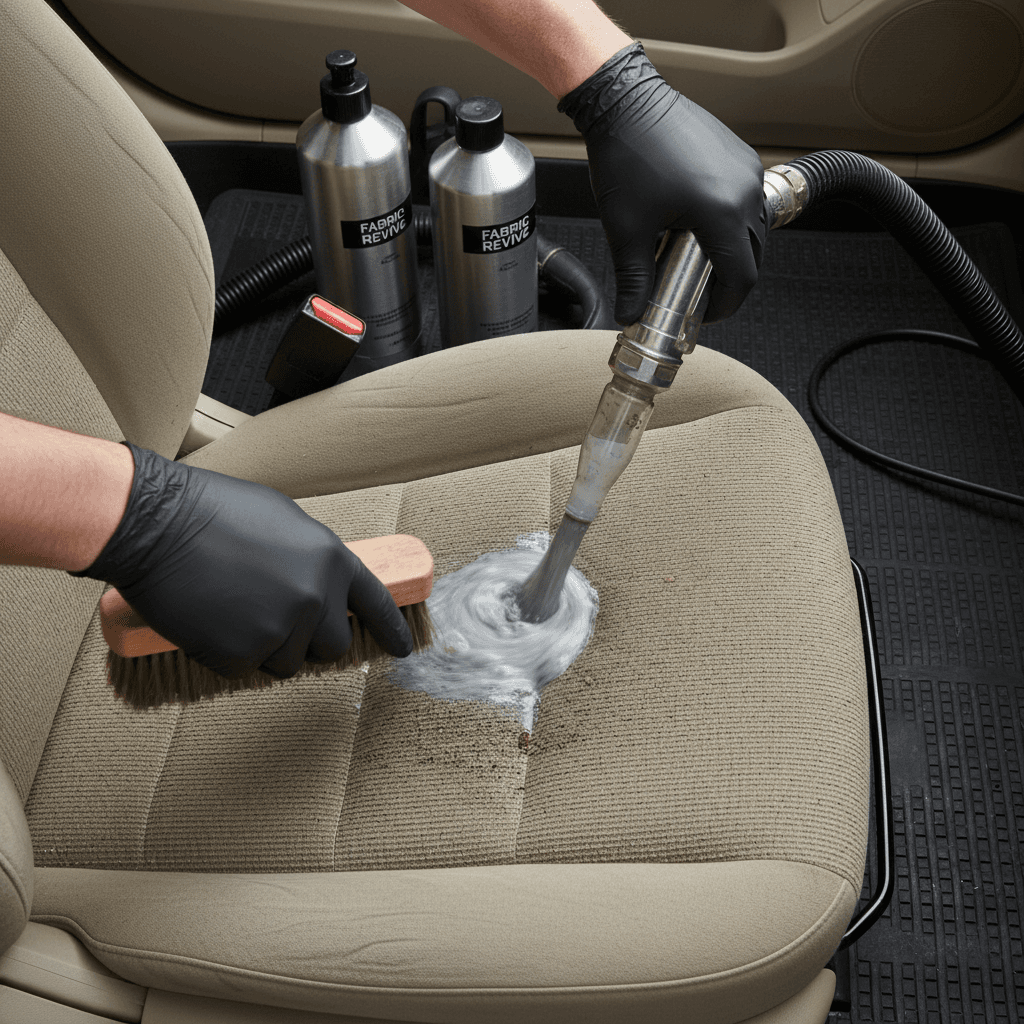 Deep cleaned car upholstery
